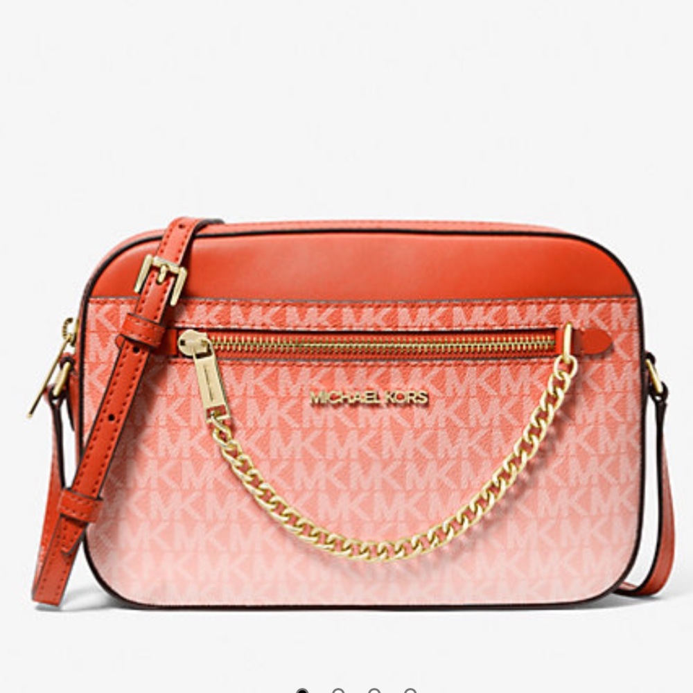 MICHAEL KORS Jet Set Large Ombré Signature Logo Crossbody EW ZP CHAIN XBDY Bag - Picture 2 of 16